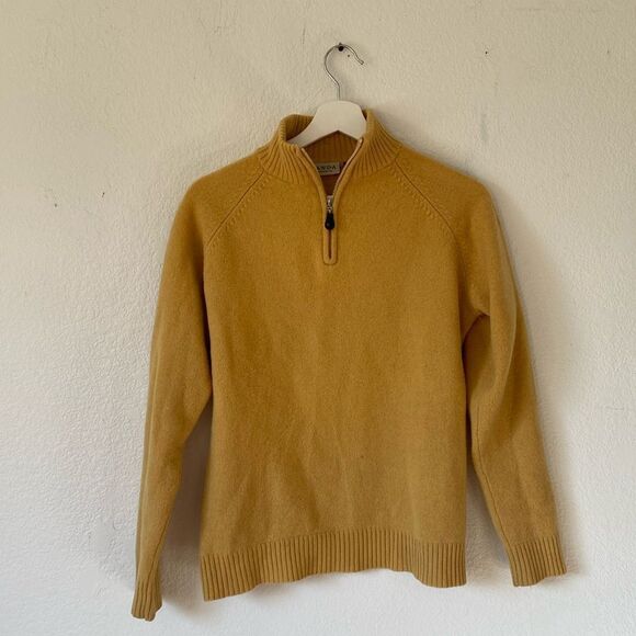 Canada Yellow Wool Blend Quarter Zip - Picture 1 of 5